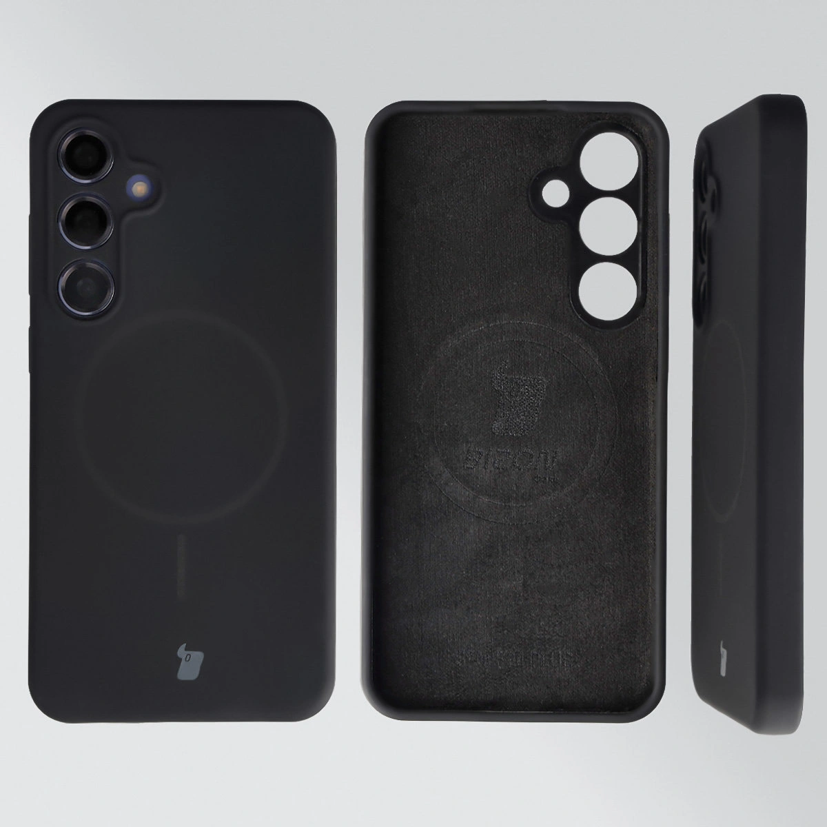 Konstrukcja etui Bizon Soft Case Magnetic: silikon, mikrofibra i zintegrowane osłony do Samsung Galaxy S24 Plus