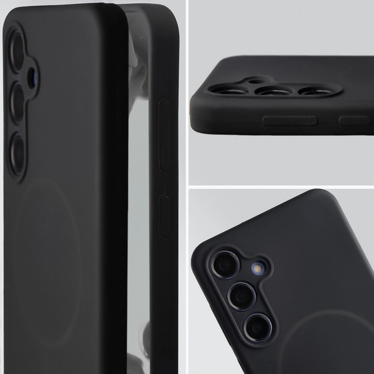 Zbliżenie na wycięcie na obiektywy w etui Bizon Soft Case do Samsung Galaxy S24 Plus