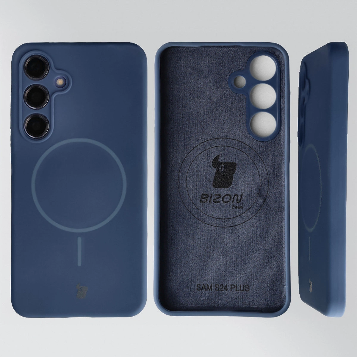 Konstrukcja etui Bizon Soft Case Magnetic: silikon, mikrofibra i zintegrowane osłony do Samsung Galaxy S24 Plus