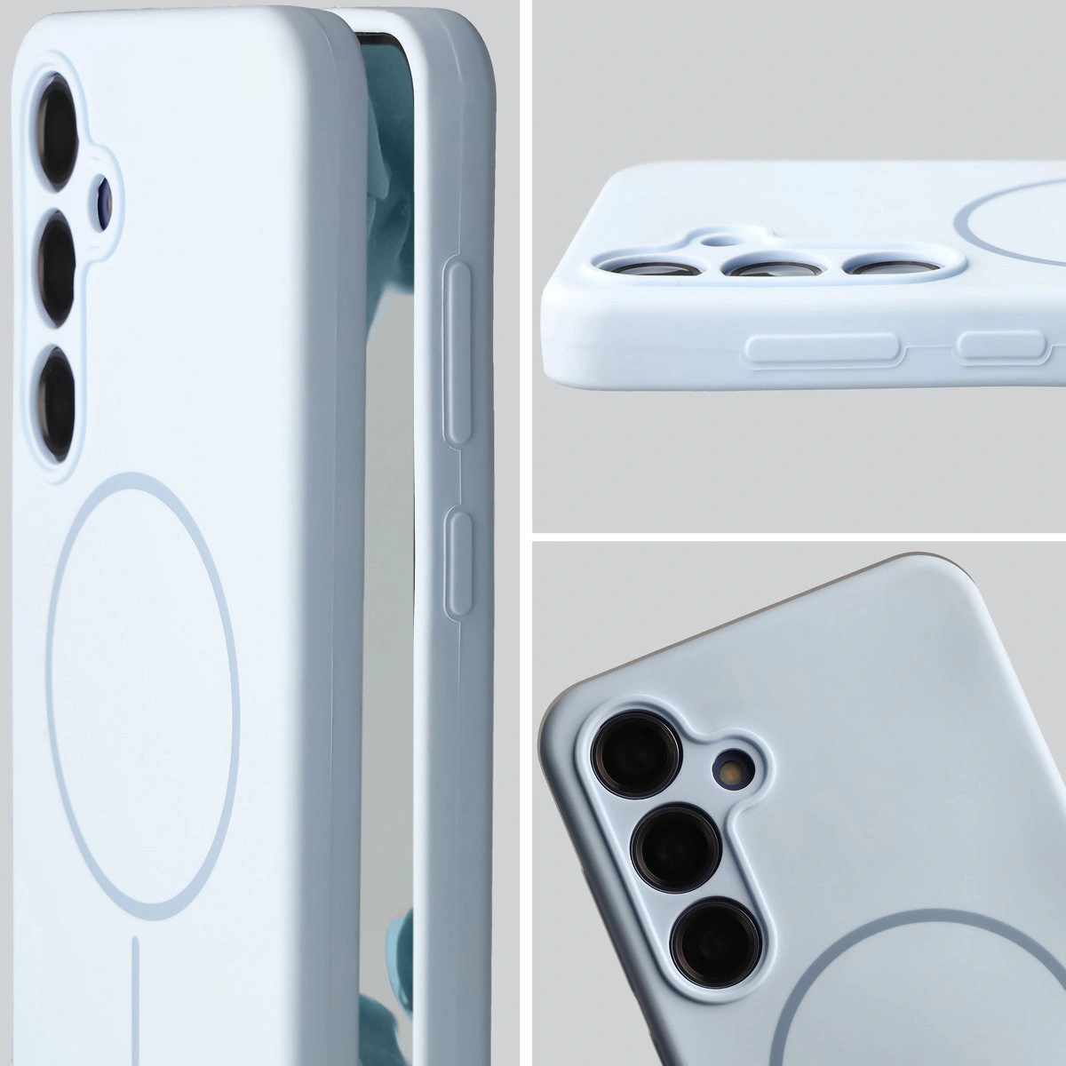 Zbliżenie na wycięcie na obiektywy w etui Bizon Soft Case do Samsung Galaxy S24 Plus