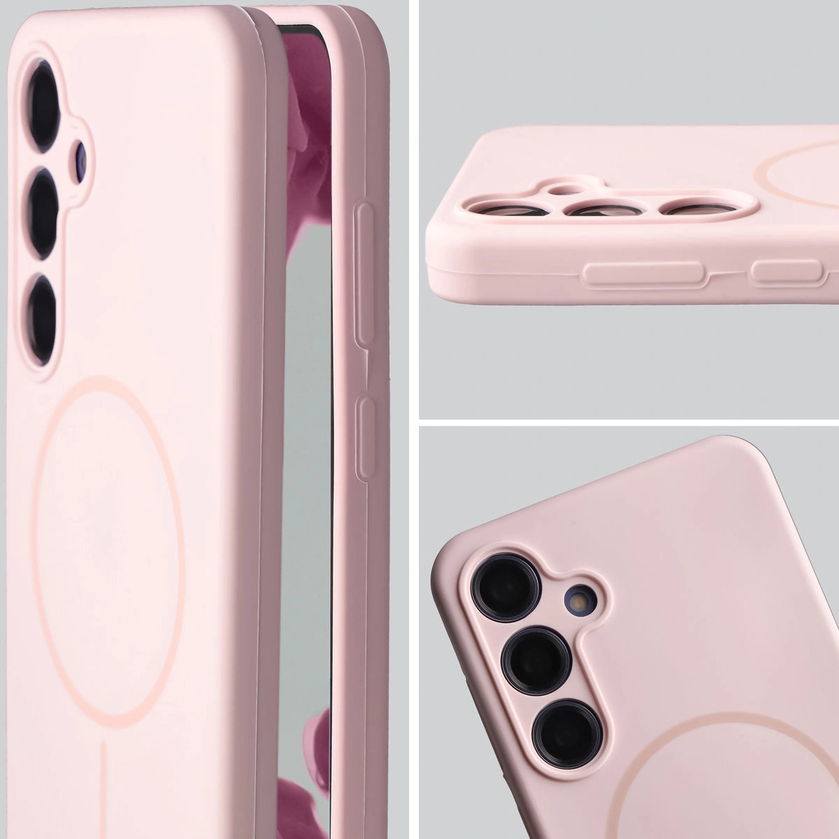 Zbliżenie na wycięcie na obiektywy w etui Bizon Soft Case do Samsung Galaxy S24 Plus