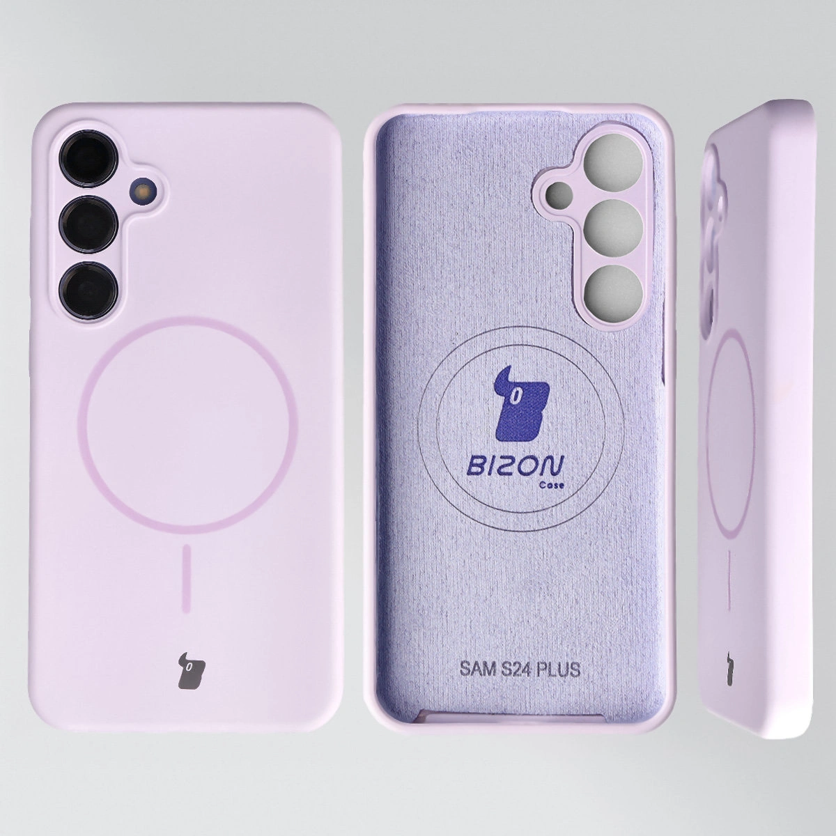 Konstrukcja etui Bizon Soft Case Magnetic: silikon, mikrofibra i zintegrowane osłony do Samsung Galaxy S24 Plus