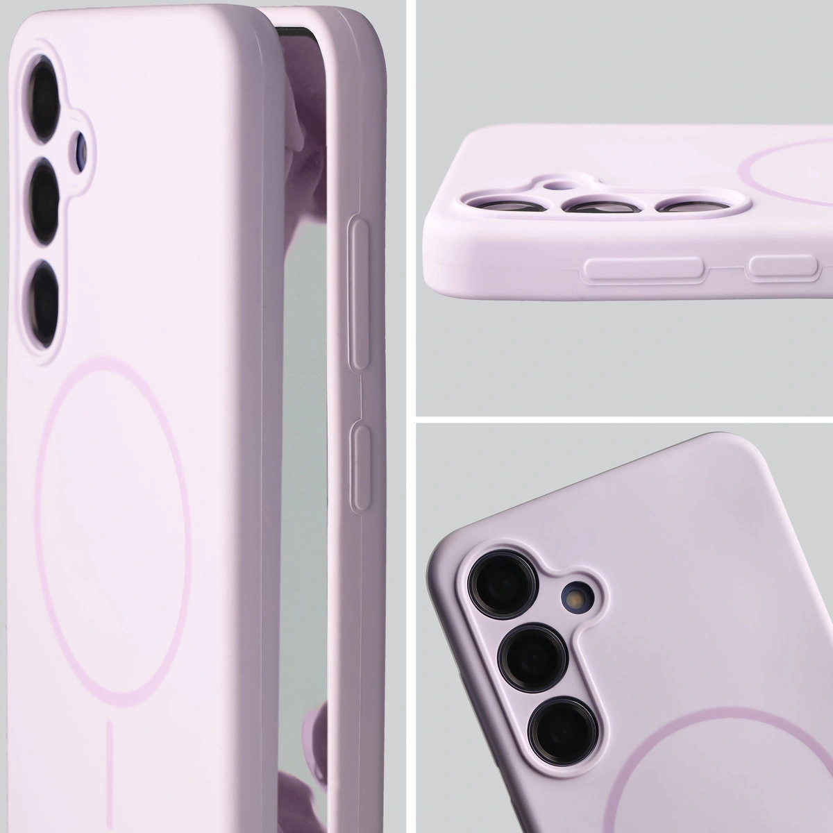 Zbliżenie na wycięcie na obiektywy w etui Bizon Soft Case do Samsung Galaxy S24 Plus