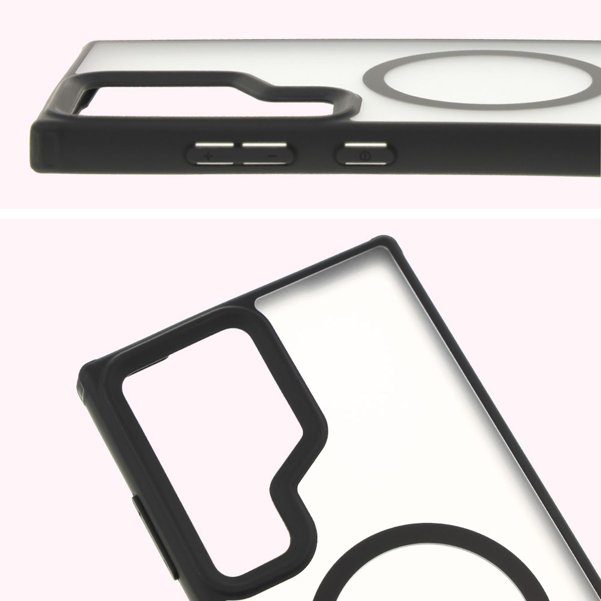 Full cutout and raised edges for camera in Bizon Case MatteO