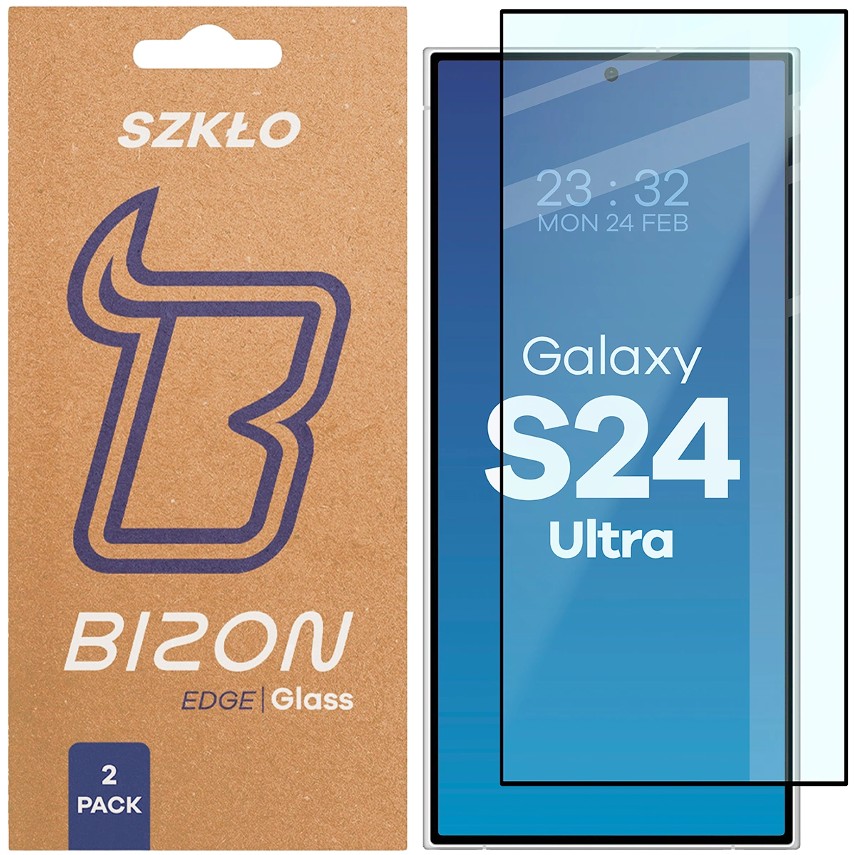 Szkło hartowane na cały ekran Bizon Glass Edge Duo dla Samsung Galaxy S24 Ultra