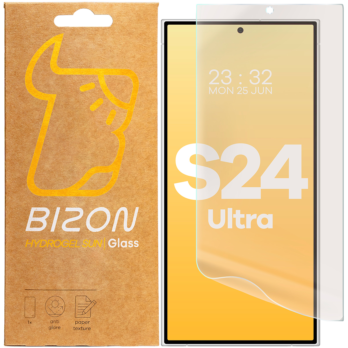 Folia matowa na ekran Bizon Glass Hydrogel Sun do Galaxy S24 Ultra, 2 sztuki