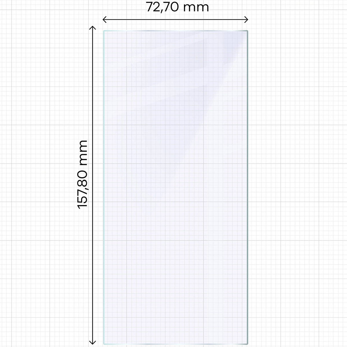 Miarka z wymiarami szkła hybrydowego Bizon Glass Mule