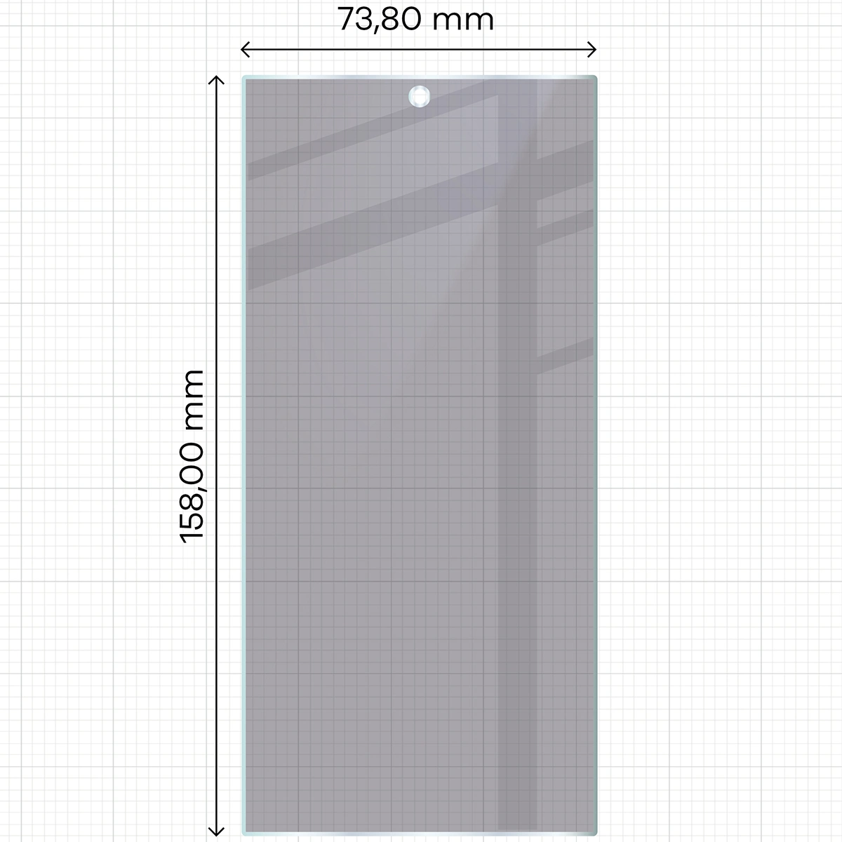 Wymiary szkła Bizon Glass Mule Shadow do Samsung Galaxy S24 Ultra