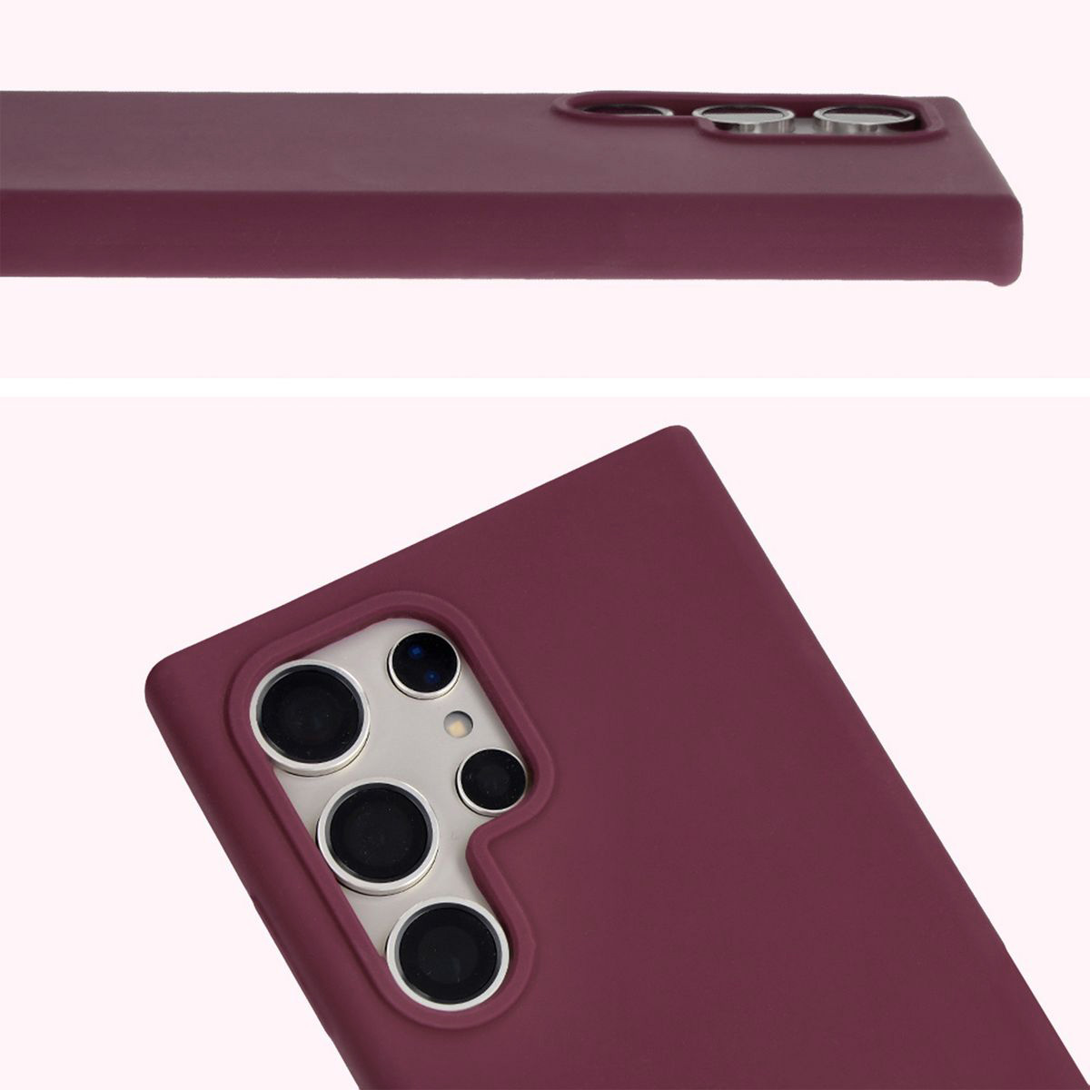 Prim-plan pe decupajul pentru obiective în husa Bizon Soft Case