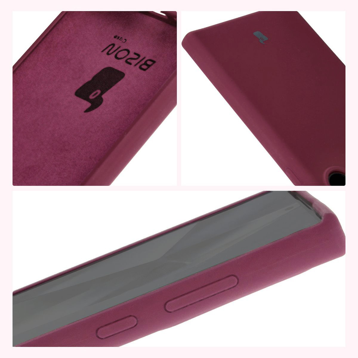 Construcția husei Bizon Soft Case: capace integrate, margini ridicate și căptușeală din microfibră