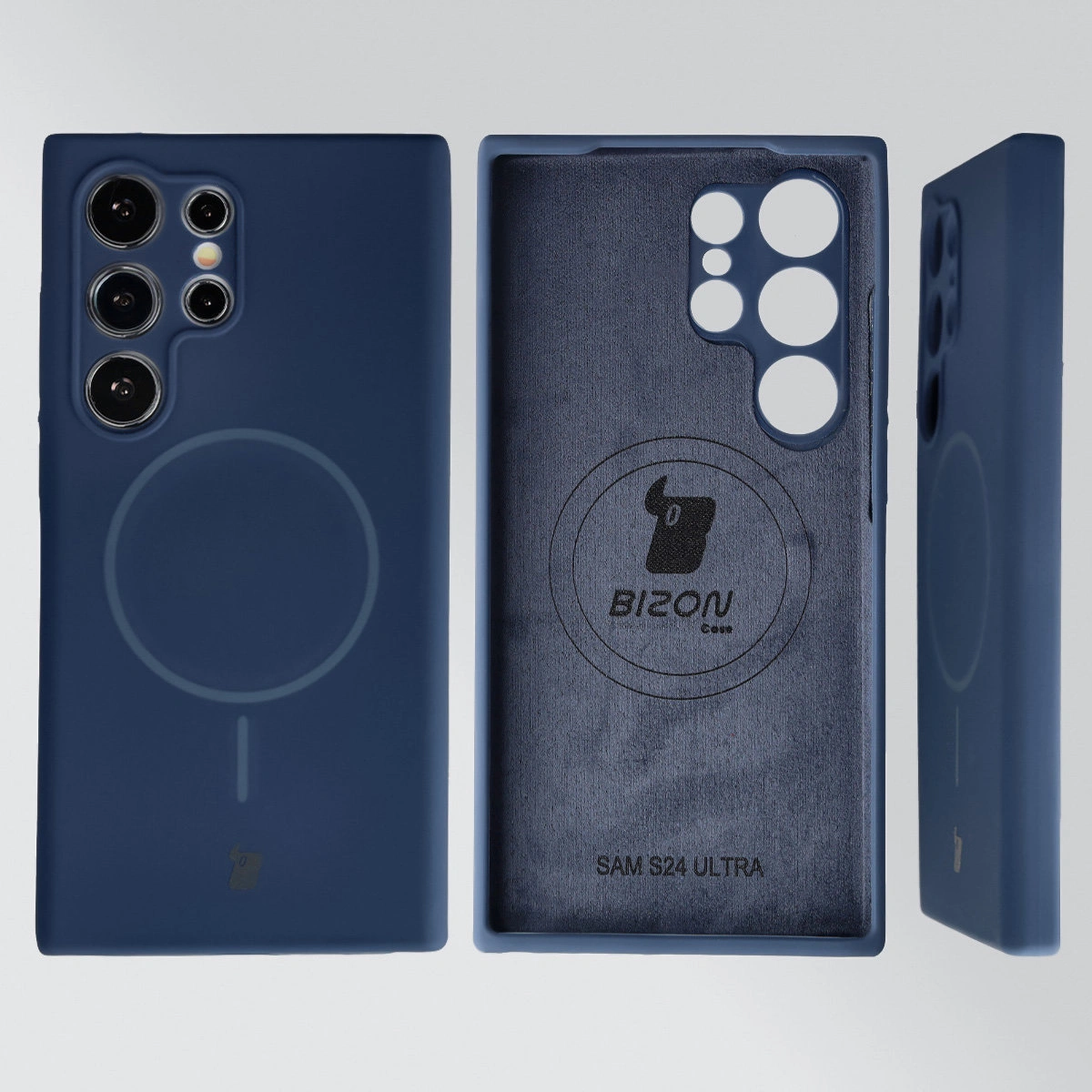 Konstrukcja etui Bizon Soft Case Magnetic: silikon, mikrofibra i zintegrowane osłony do Samsung Galaxy S24 Ultra