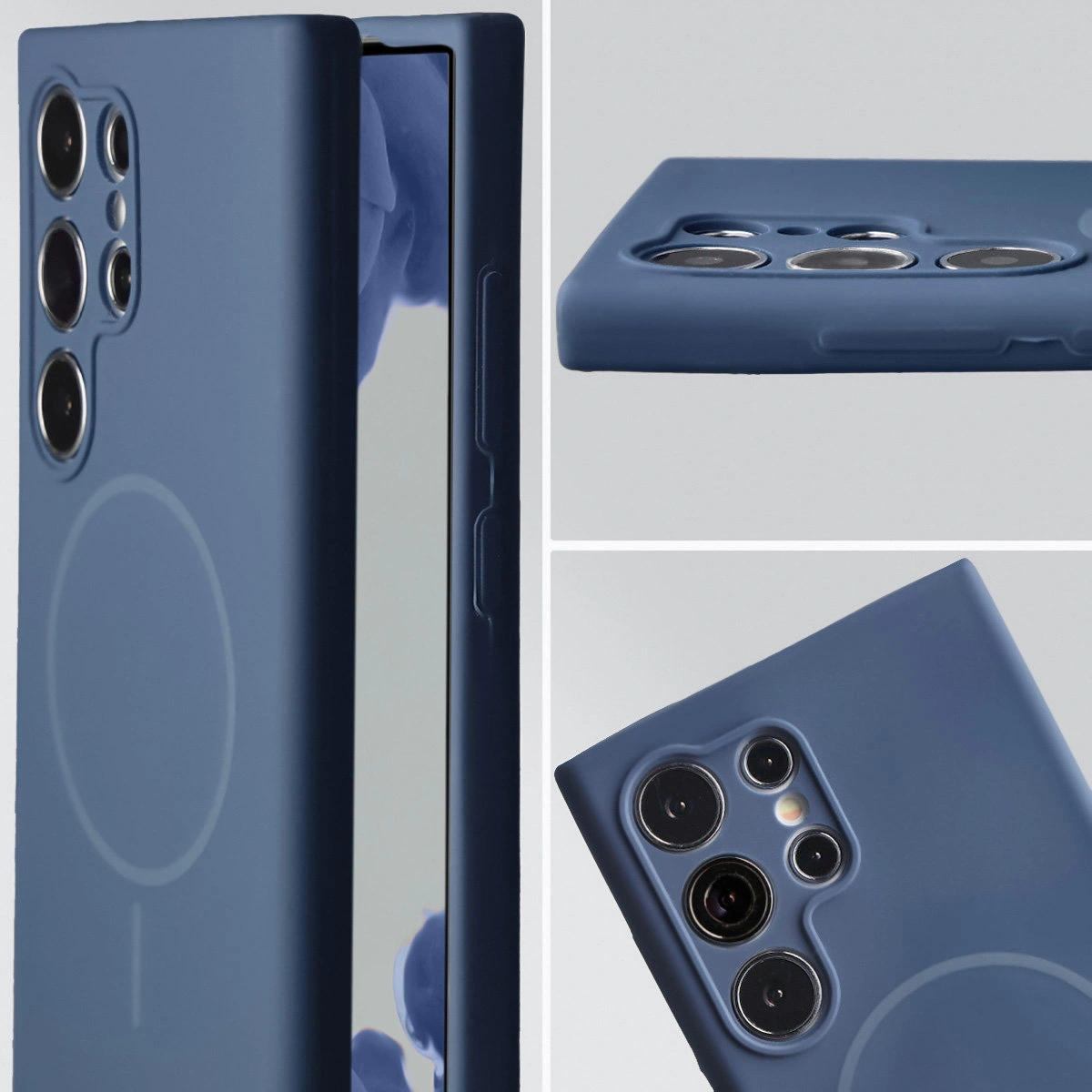Zbliżenie na wycięcie na obiektywy w etui Bizon Soft Case do Samsung Galaxy S24 Ultra