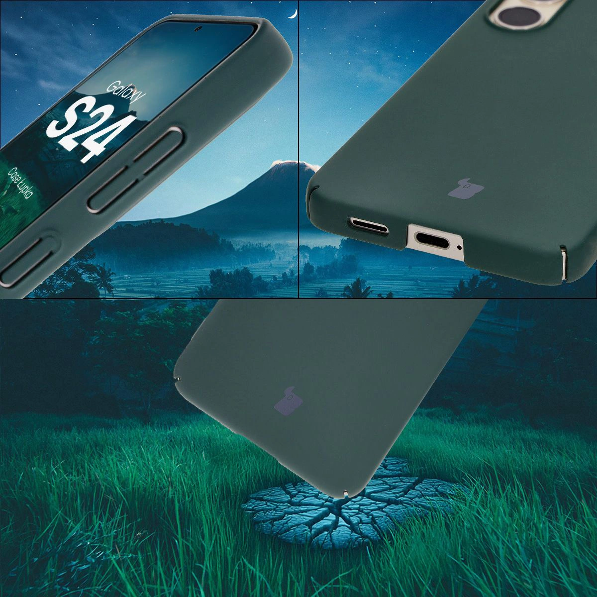 Protectii integrate pentru butoane, decupaje și materialul dur al etui-ului Bizon Case Łupka pentru Samsung Galaxy S24