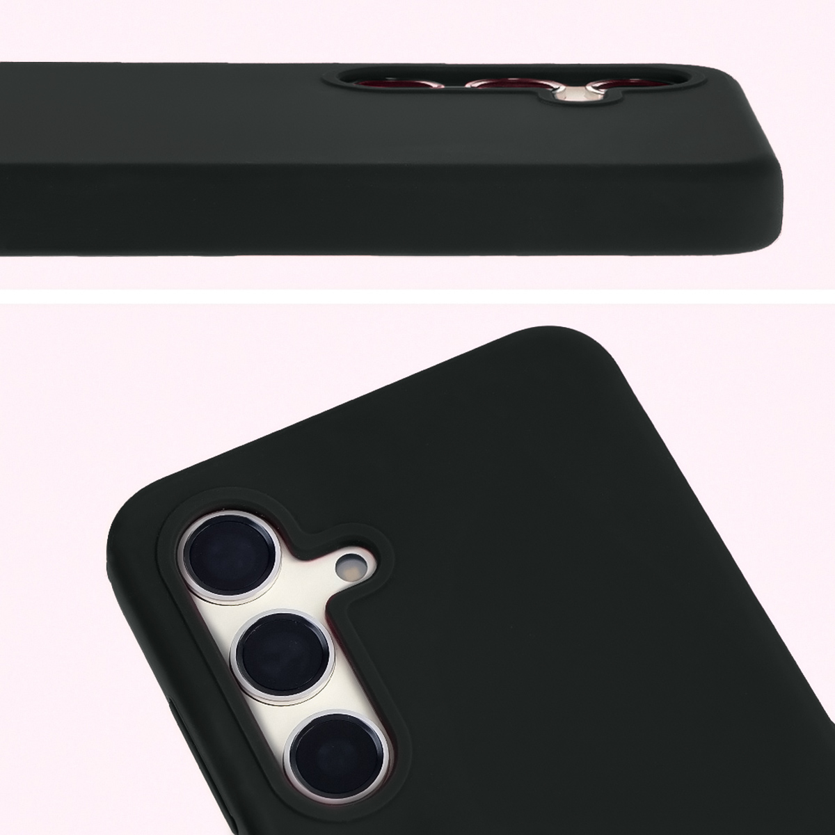 Prim-plan pe decupajul pentru lentile în husa Bizon Soft Case