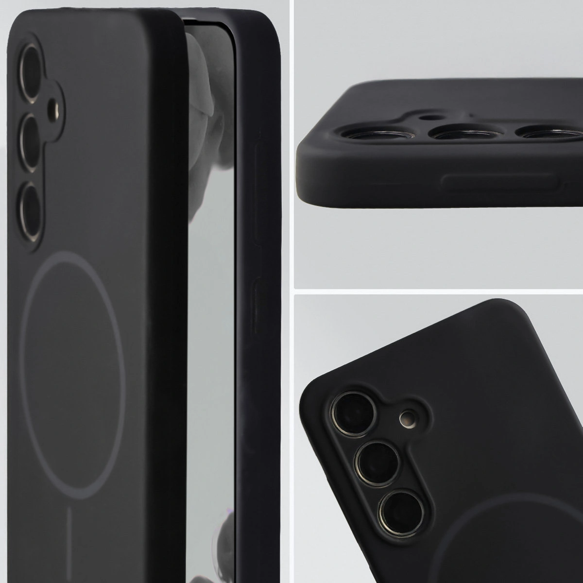 Zbliżenie na wycięcie na obiektywy w etui Bizon Soft Case do Samsung Galaxy S24