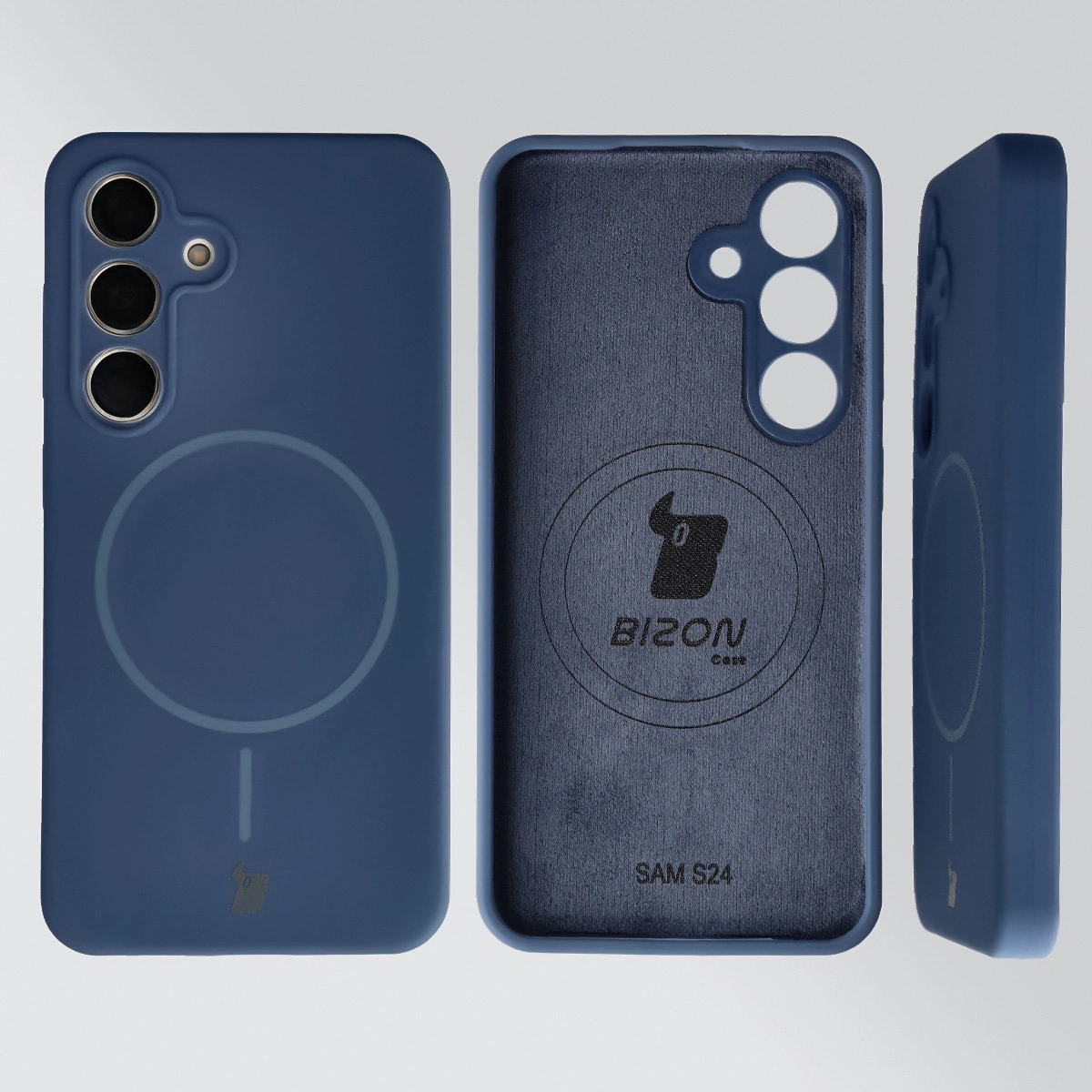 Konstrukcja etui Bizon Soft Case Magnetic: silikon, mikrofibra i zintegrowane osłony do Samsung Galaxy S24