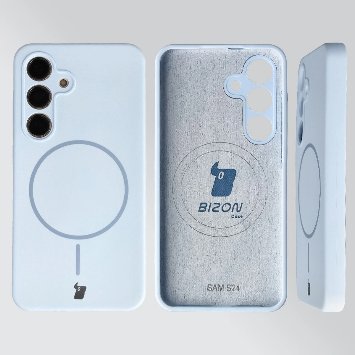 Konstrukcja etui Bizon Soft Case Magnetic: silikon, mikrofibra i zintegrowane osłony do Samsung Galaxy S24