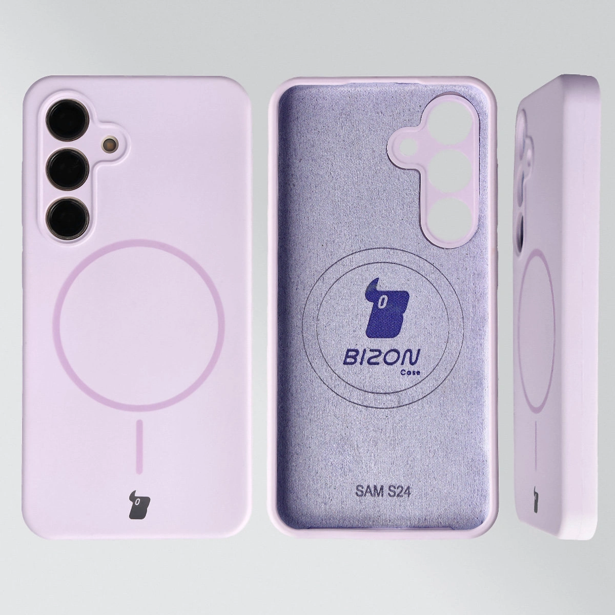 Konstrukcja etui Bizon Soft Case Magnetic: silikon, mikrofibra i zintegrowane osłony do Samsung Galaxy S24
