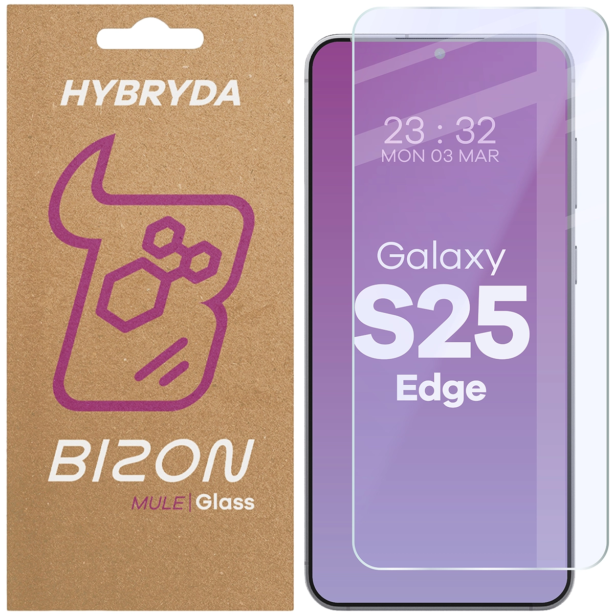 Szkło hybrydowe na ekran Bizon Glass Mule do Samsung Galaxy S25 Edge