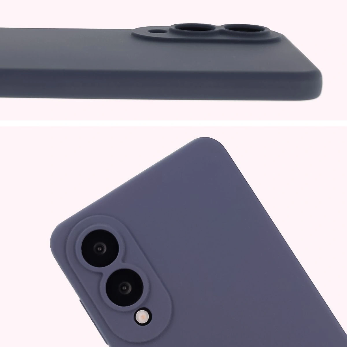 Close-up of lens cutouts in Bison Soft Case for Samsung Galaxy S25 Edge