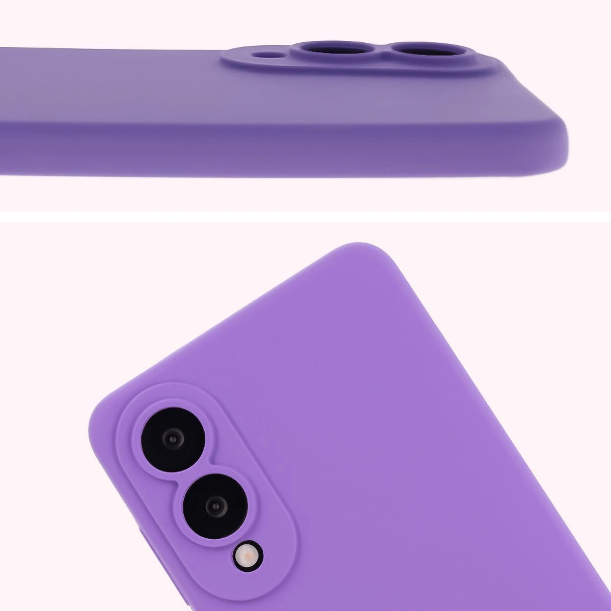 Close-up of lens cutouts in the Bison Soft Case for Samsung Galaxy S25 Edge