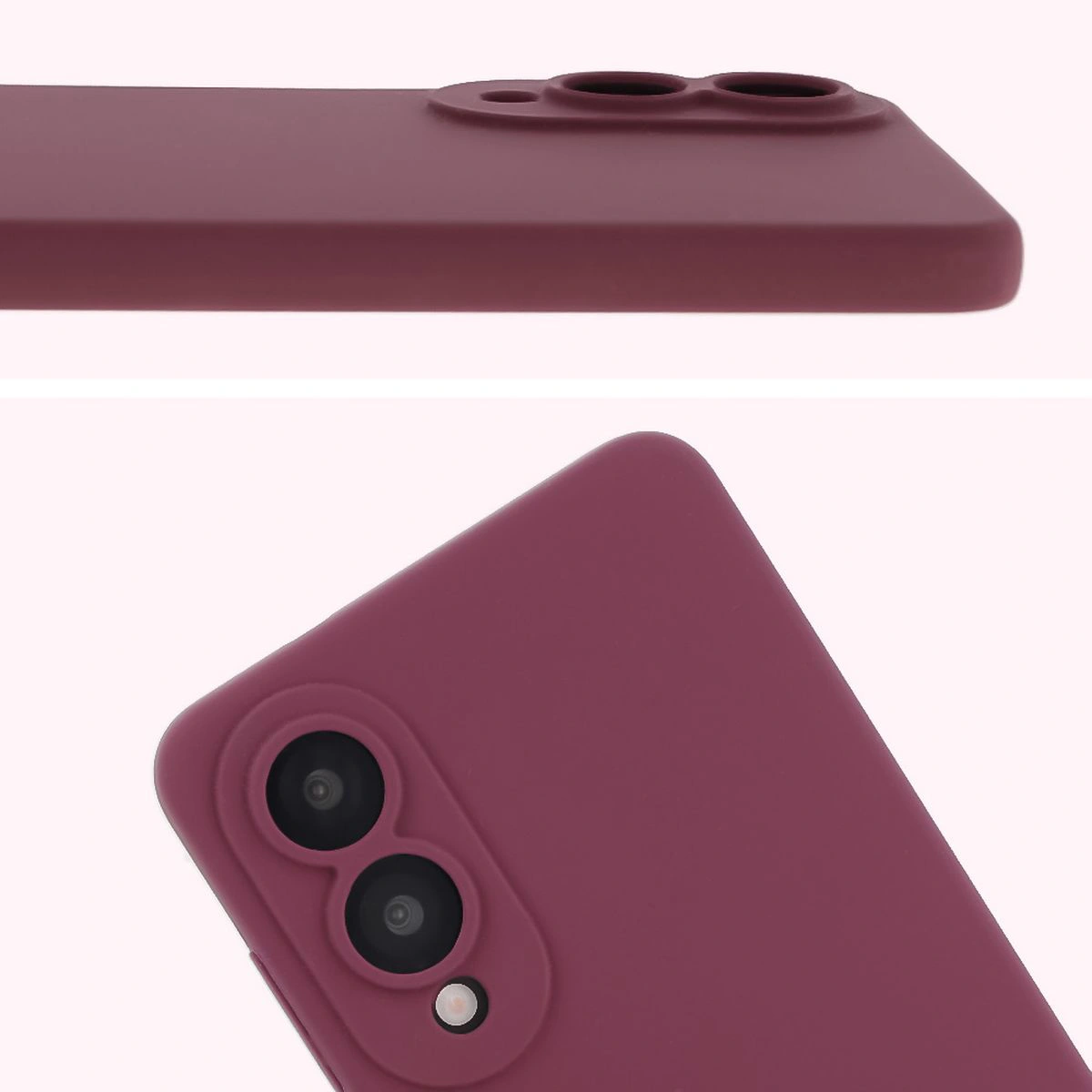 Close-up of lens cutouts in Bison Soft Case for Samsung Galaxy S25 Edge