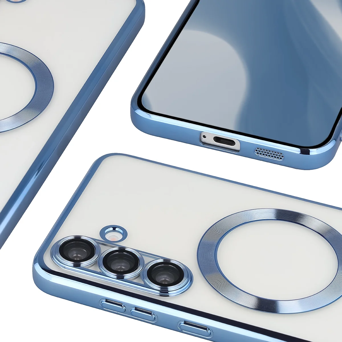 Zbliżenie na wbudowaną ochronę aparatu w Bizon Case GuardO do Samsung Galaxy S25 FE