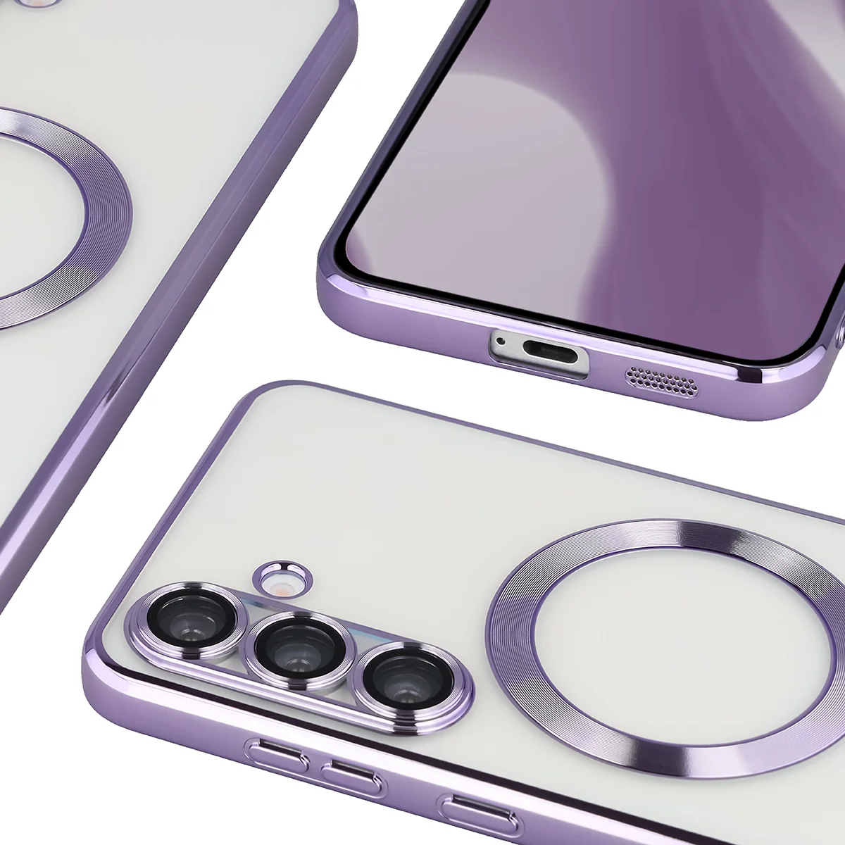 Zbliżenie na wbudowaną ochronę aparatu w Bizon Case GuardO do Samsung Galaxy S25 FE