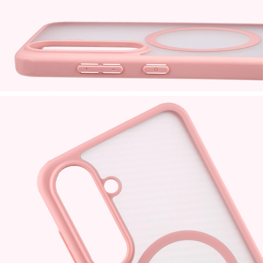 Pełne wycięcie i podwyższone krawędzie aparatu w etui Bizon Case MatteO do Samsung Galaxy S25 FE