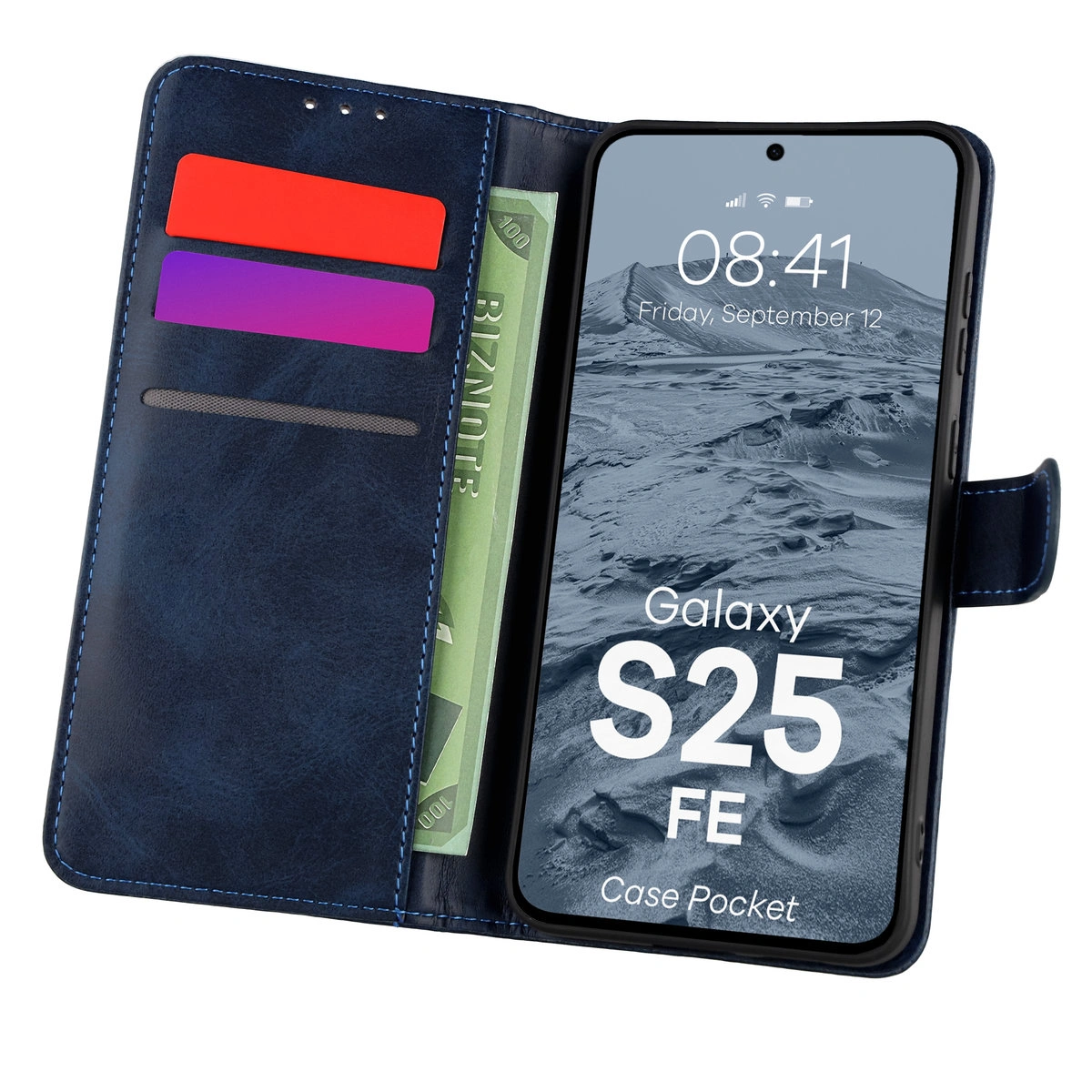 Etui z klapką z miejscem na karty Bizon Case Pocket do Samsung Galaxy S25 FE