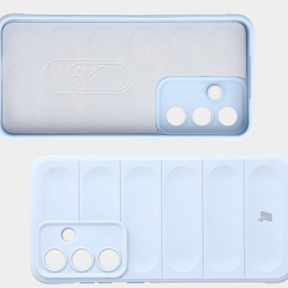 Mikrofaser-Futter, Vertiefungen auf der Rückseite und verstärkte Ecken im Bizon Case Tur für Samsung Galaxy S25 FE