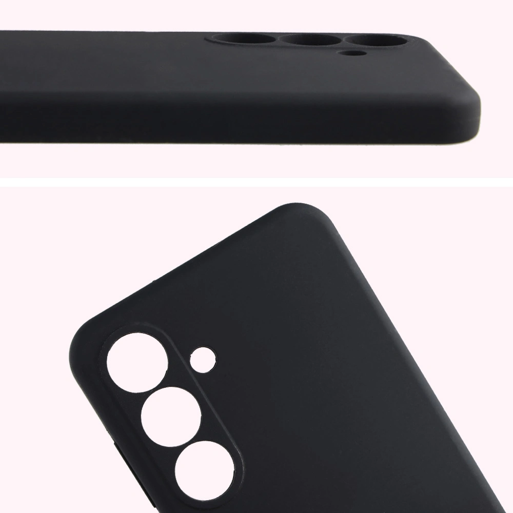 Zbliżenie na wycięcia na obiektywy w etui Bizon Soft Case do Samsung Galaxy S25 FE