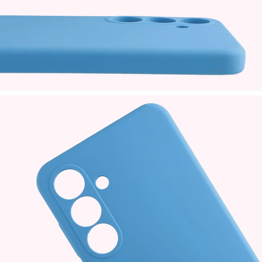 Zbliżenie na wycięcia na obiektywy w etui Bizon Soft Case do Samsung Galaxy S25 FE