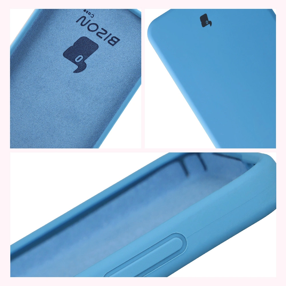 Konstrukcja etui Bizon Soft Case: zintegrowane osłony, podwyższone krawędzie i wyściółka z mikrofibry do Samsung Galaxy S25 FE
