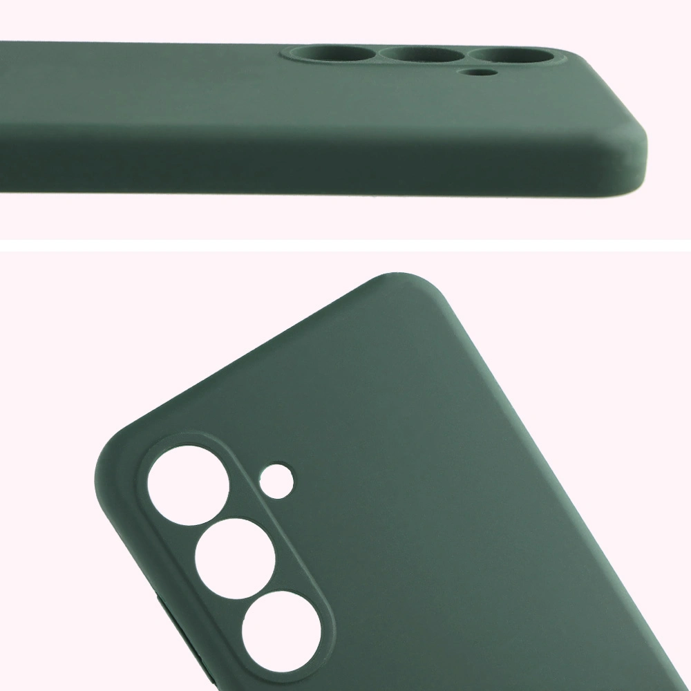 Zbliżenie na wycięcia na obiektywy w etui Bizon Soft Case do Samsung Galaxy S25 FE