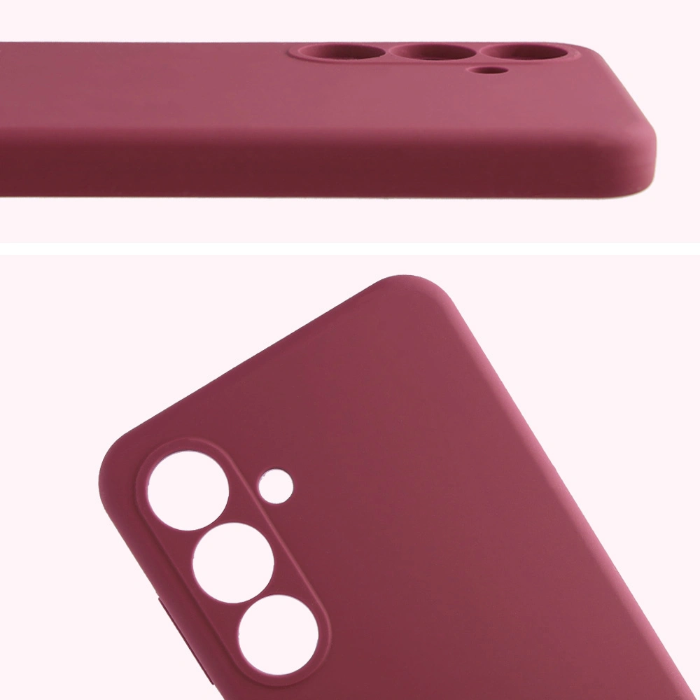 Zbliżenie na wycięcia na obiektywy w etui Bizon Soft Case do Samsung Galaxy S25 FE