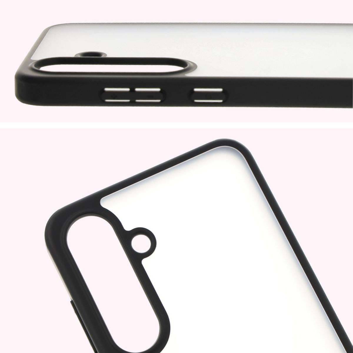 Vollständige Aussparung und erhöhte Ränder der Kamera in der Hülle Bizon Case Angelo