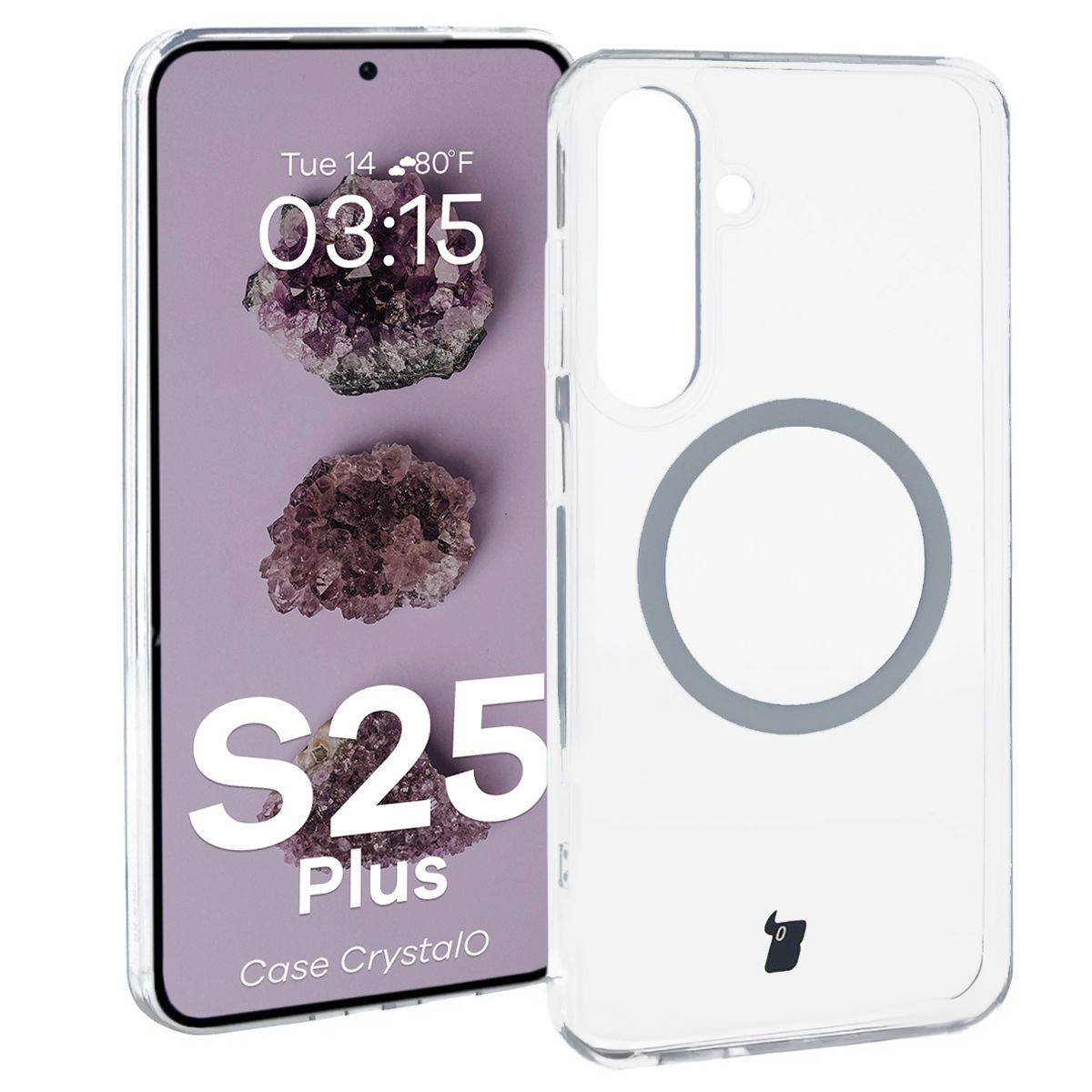 Transparent Bizon Case CrystalO for Galaxy S25 Plus