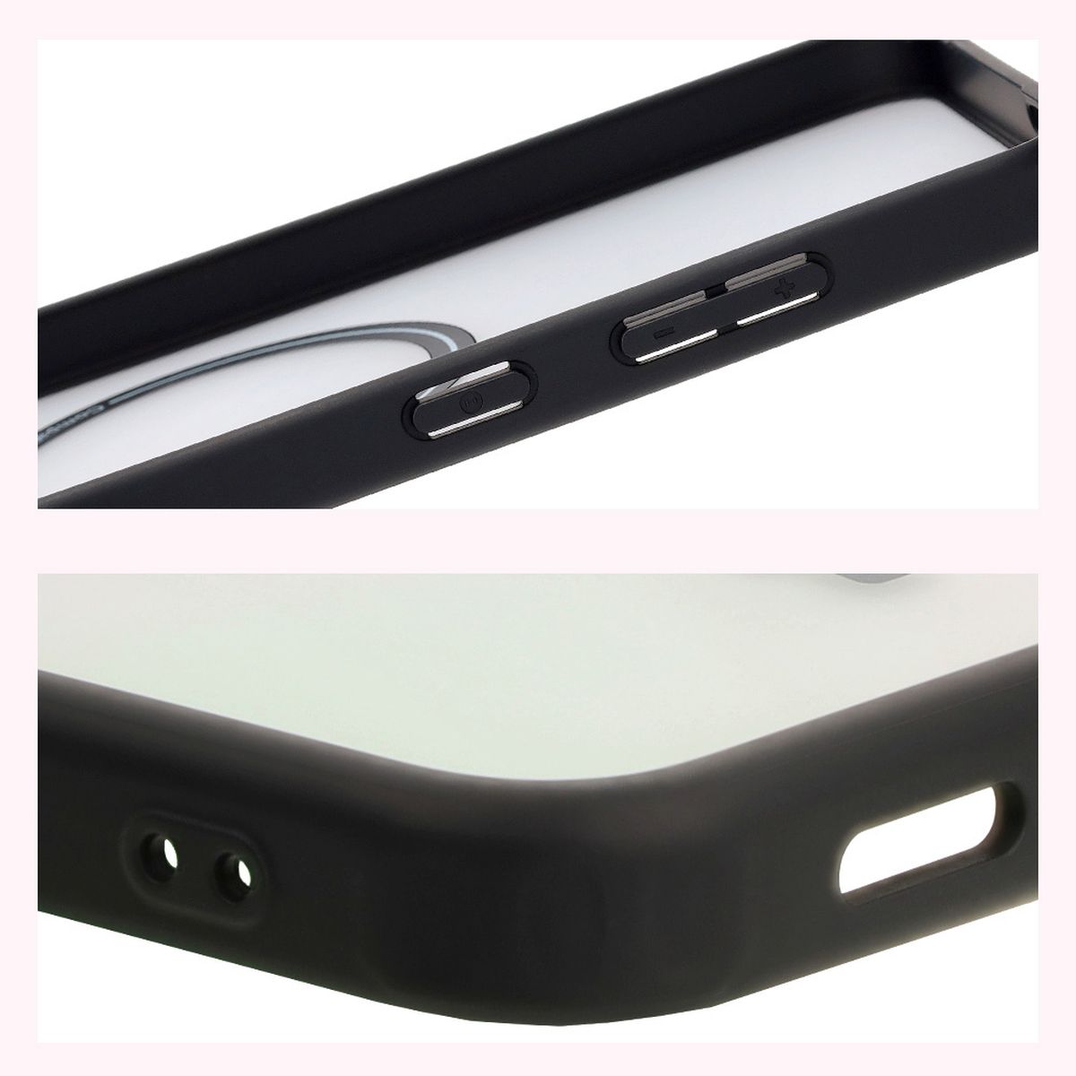 Reinforced corners and raised edges of the screen in Bizon Case MatteO