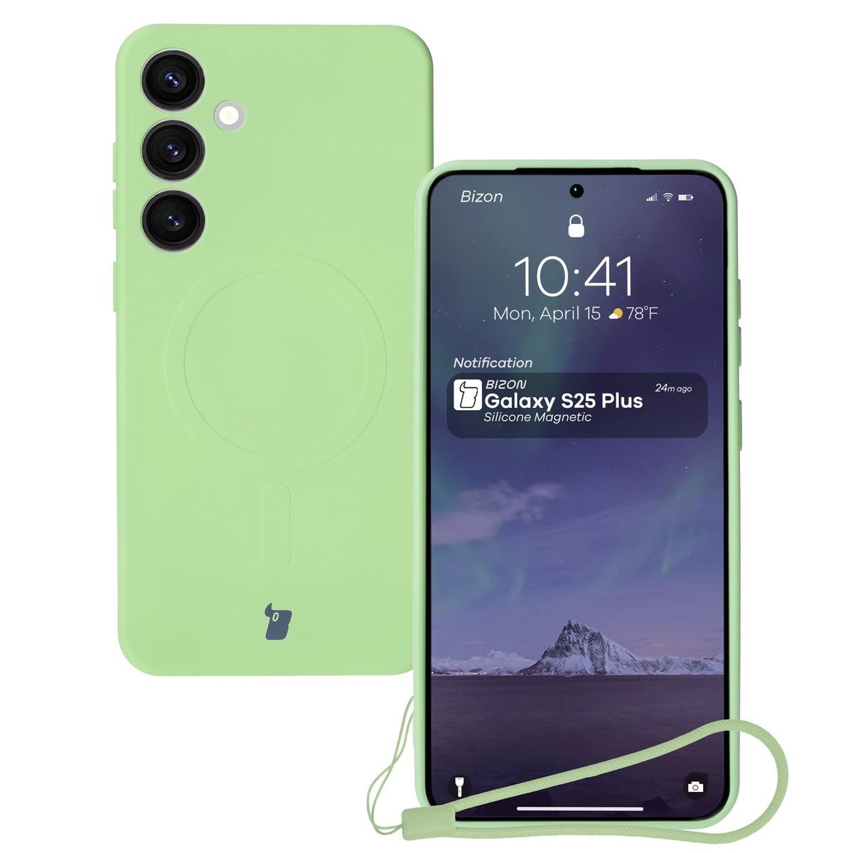 Etui cu inel magnetic Bizon Case Silicone Magnetic pentru Samsung Galaxy S25 Plus / Samsung Galaxy S24 Plus