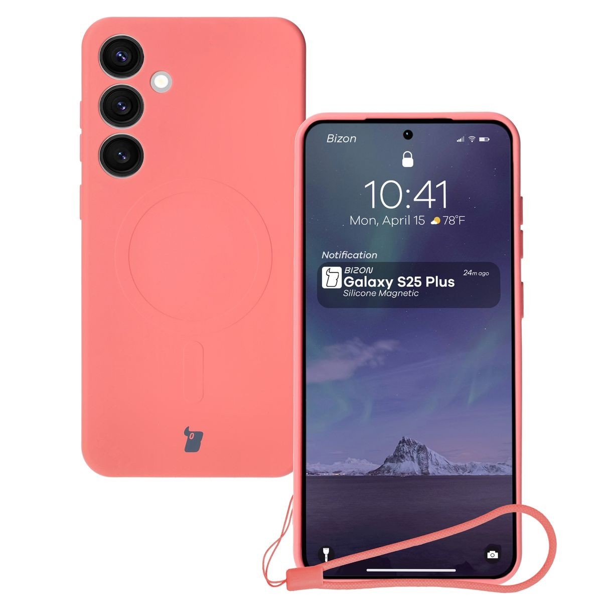 Etui cu inel magnetic Bizon Case Silicone Magnetic pentru Samsung Galaxy S25 Plus / Samsung Galaxy S24 Plus