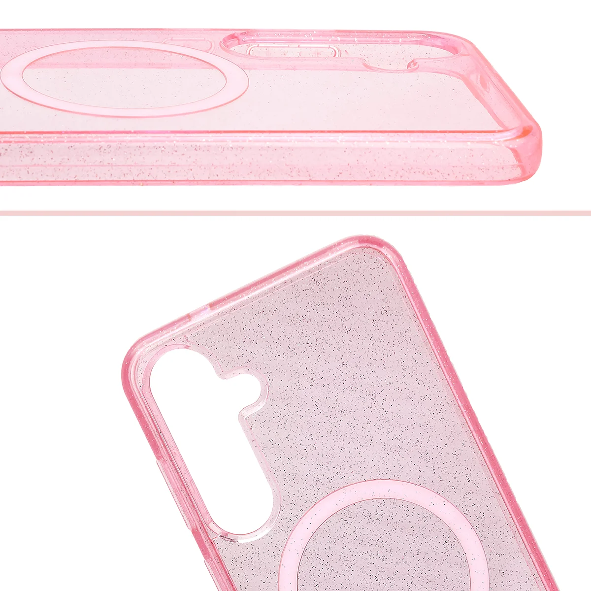 Podwyższone krawędzie aparatu i duże wycięcie w etui Bizon Case SparklO do Samsung Galaxy S25 Plus / Samsung Galaxy S24 Plus