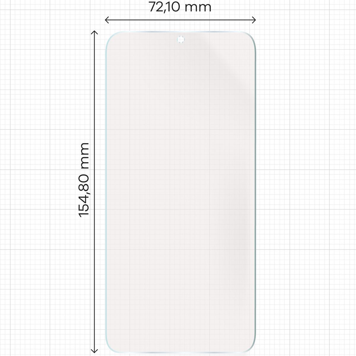 Miarka z wymiarami folii matowej Bizon Glass Film Sun