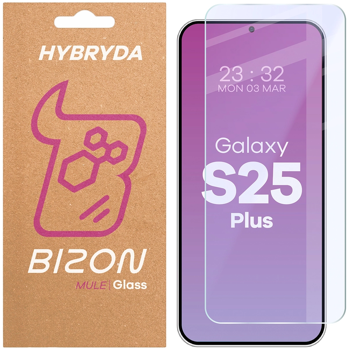 Szkło hybrydowe na ekran Bizon Glass Mule do Samsung Galaxy S25 Plus