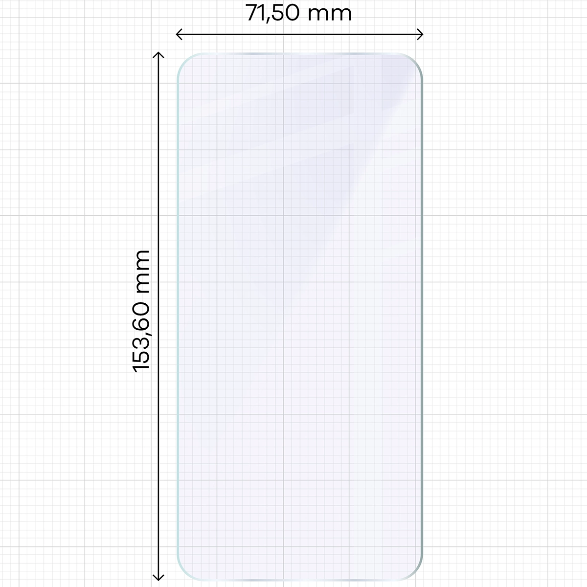Miarka z wymiarami szkła hybrydowego Bizon Glass Mule do Samsung Galaxy S25 Plus