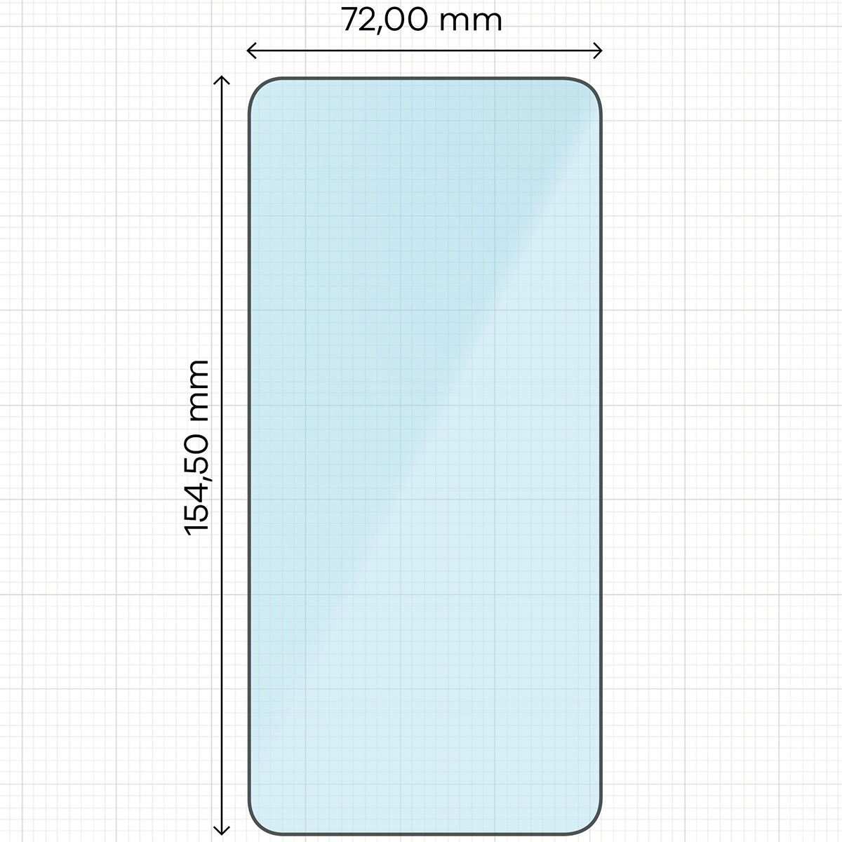 Miarka z wymiarami szkła hartowanego Bizon Smart Glass do Samsung Galaxy S25 Plus