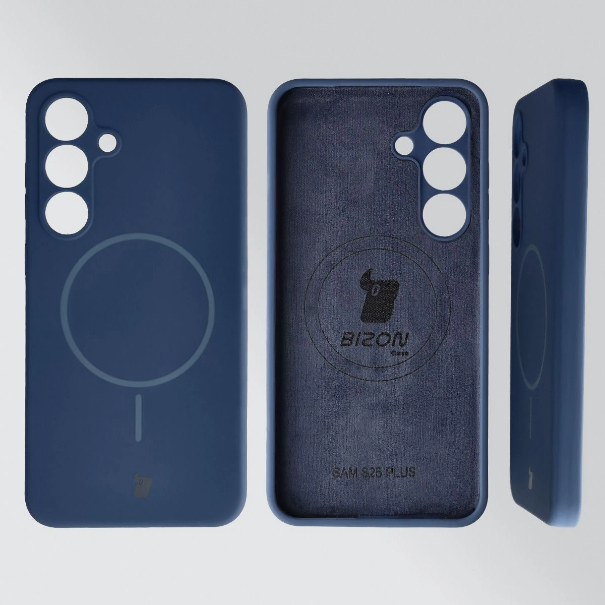 Konstrukcja etui Bizon Soft Case Magnetic: silikon, mikrofibra i zintegrowane osłony do Samsung Galaxy S25 Plus