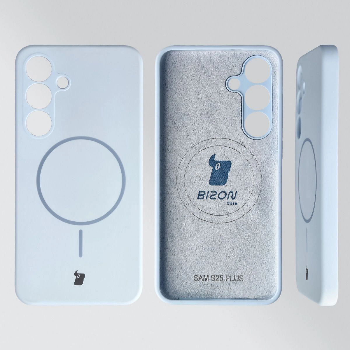 Konstrukcja etui Bizon Soft Case Magnetic: silikon, mikrofibra i zintegrowane osłony do Samsung Galaxy S25 Plus