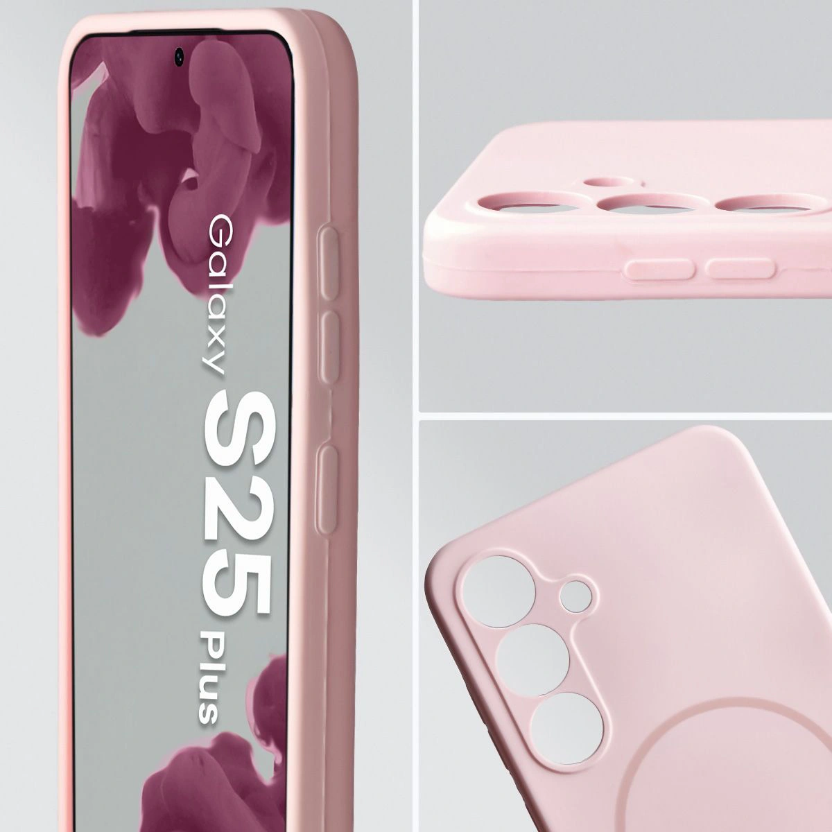 Zbliżenie na wycięcie na obiektywy w etui Bizon Soft Case do Samsung Galaxy S25 Plus