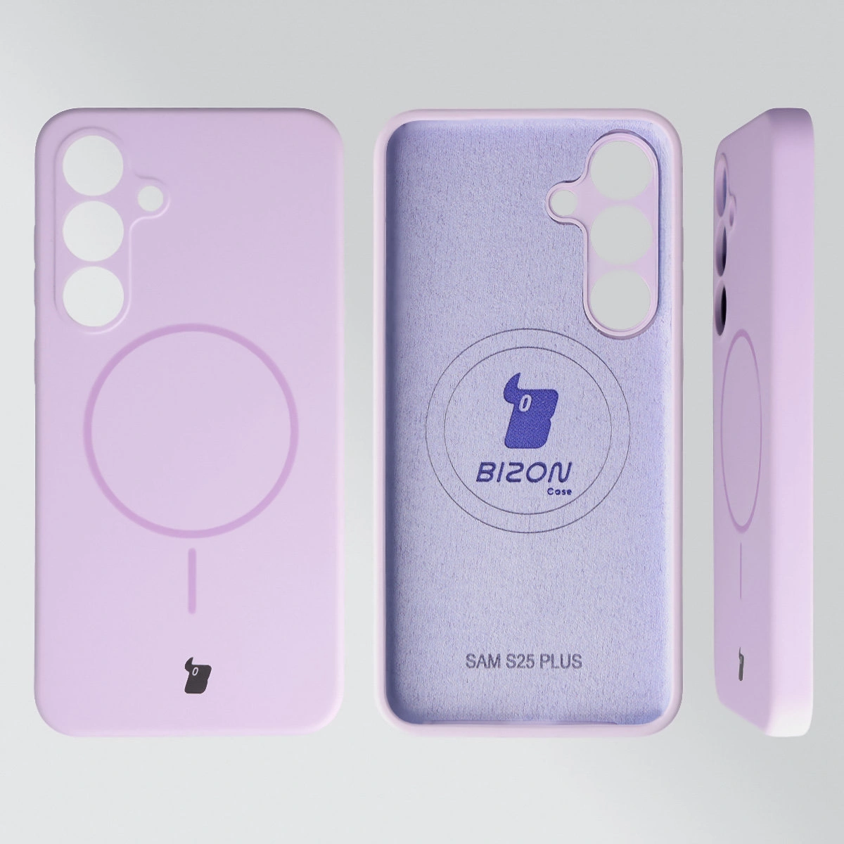 Konstrukcja etui Bizon Soft Case Magnetic: silikon, mikrofibra i zintegrowane osłony do Samsung Galaxy S25 Plus